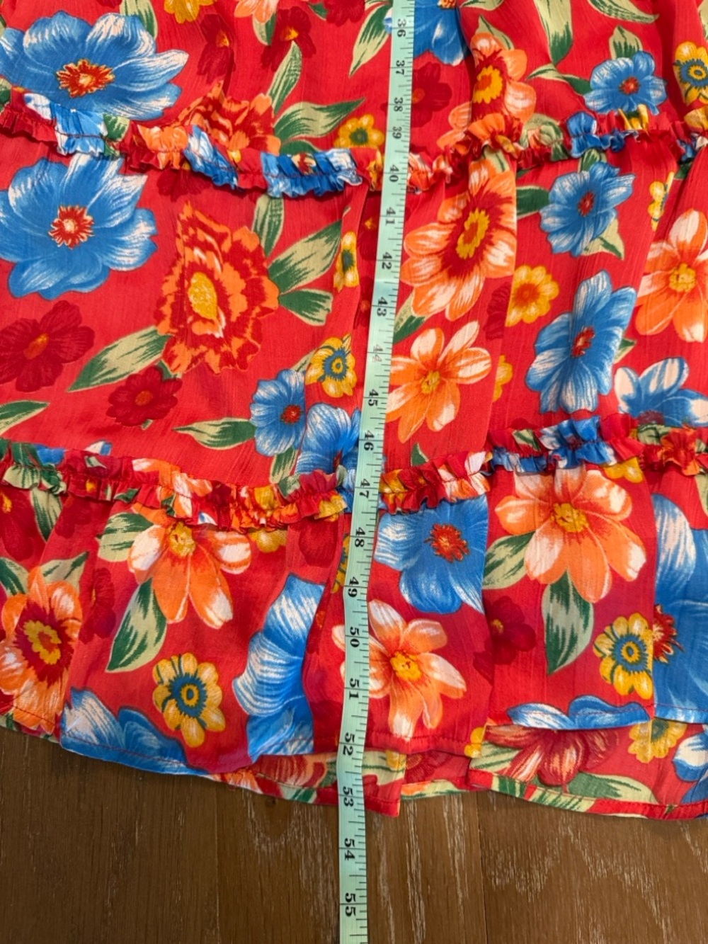 Chelsea & Violet Margaux Plisse Red Tiered Maxi Dress Side Zipper Side - Picture 7 of 15